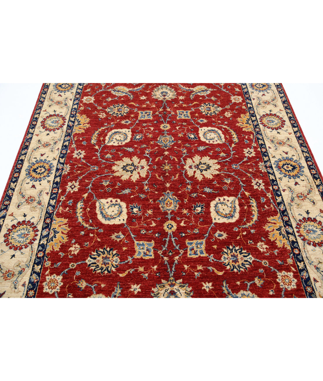 Ziegler 5'6'' X 8'3'' Hand-Knotted Wool Rug 5'6'' x 8'3'' (165 X 248) / Red / Ivory