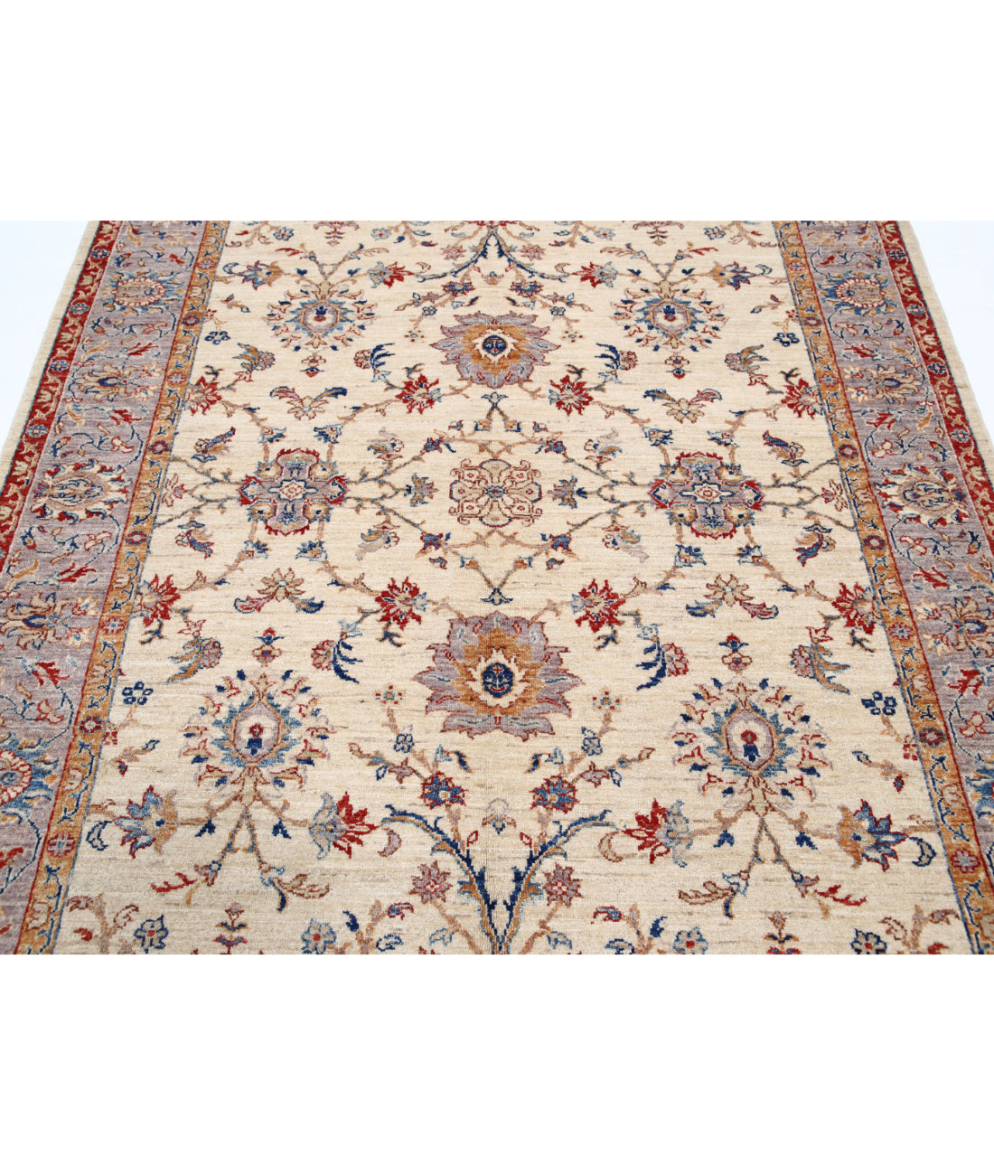 Ziegler 5'7'' X 7'8'' Hand-Knotted Wool Rug 5'7'' x 7'8'' (168 X 230) / Ivory / Grey