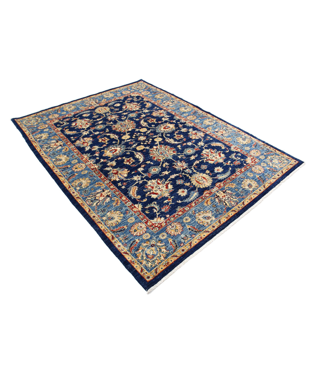 Ziegler 5'9'' X 7'8'' Hand-Knotted Wool Rug 5'9'' x 7'8'' (173 X 230) / Blue / Blue