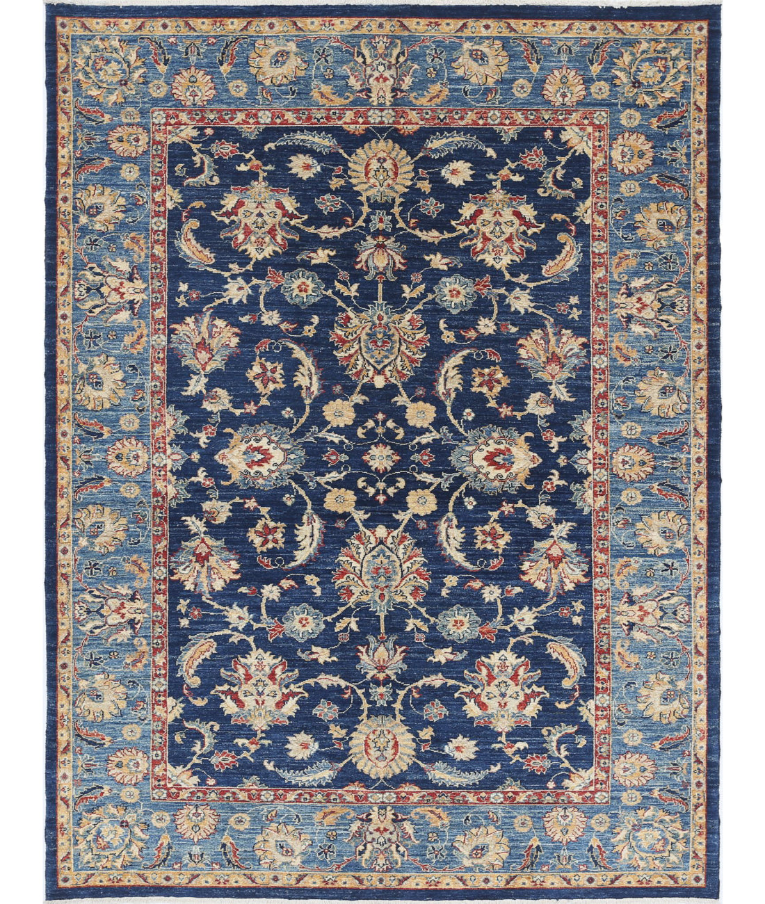 Ziegler 5'9'' X 7'8'' Hand-Knotted Wool Rug 5'9'' x 7'8'' (173 X 230) / Blue / Blue