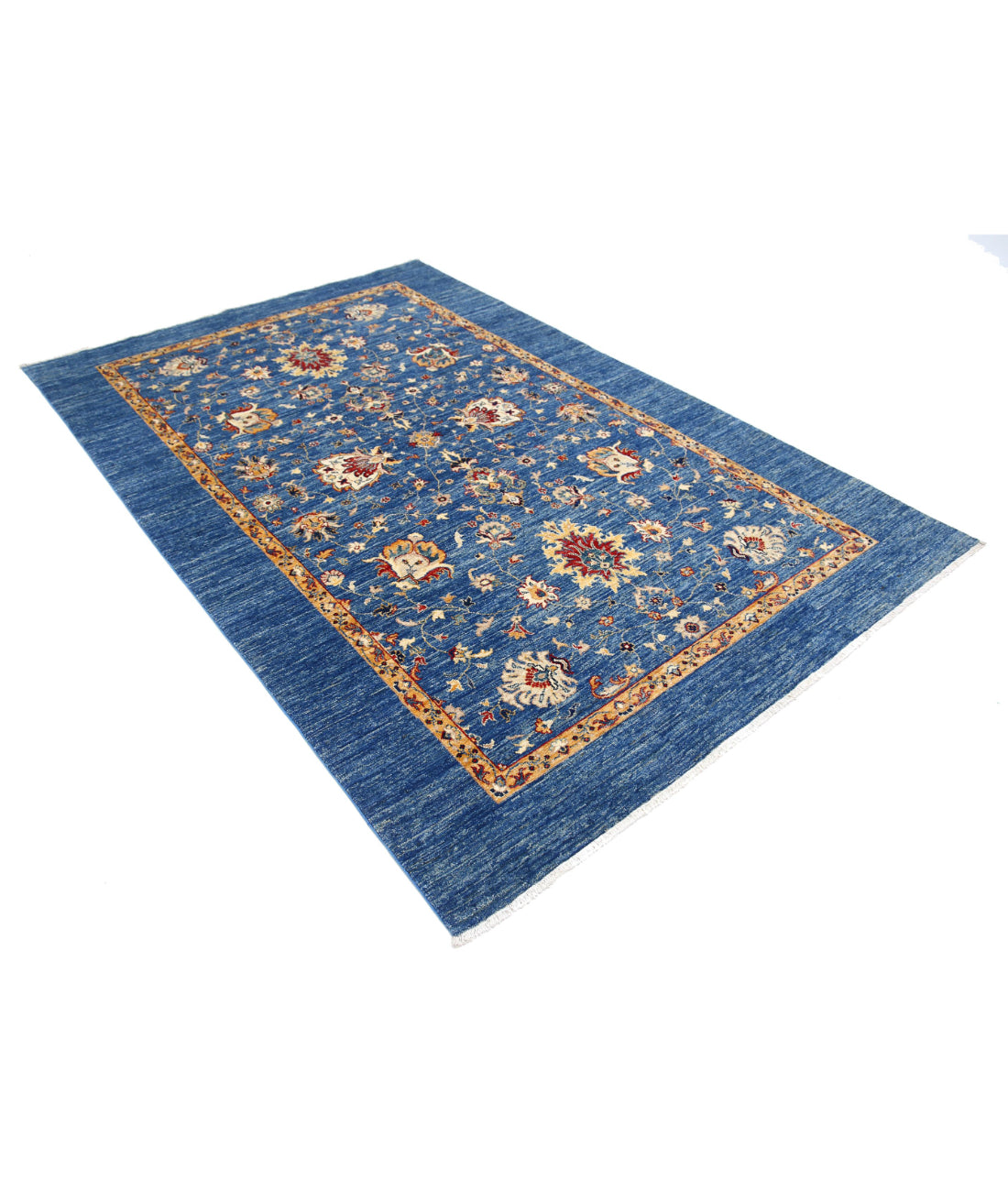 Ziegler 5'7'' X 8'2'' Hand-Knotted Wool Rug 5'7'' x 8'2'' (168 X 245) / Blue / Blue