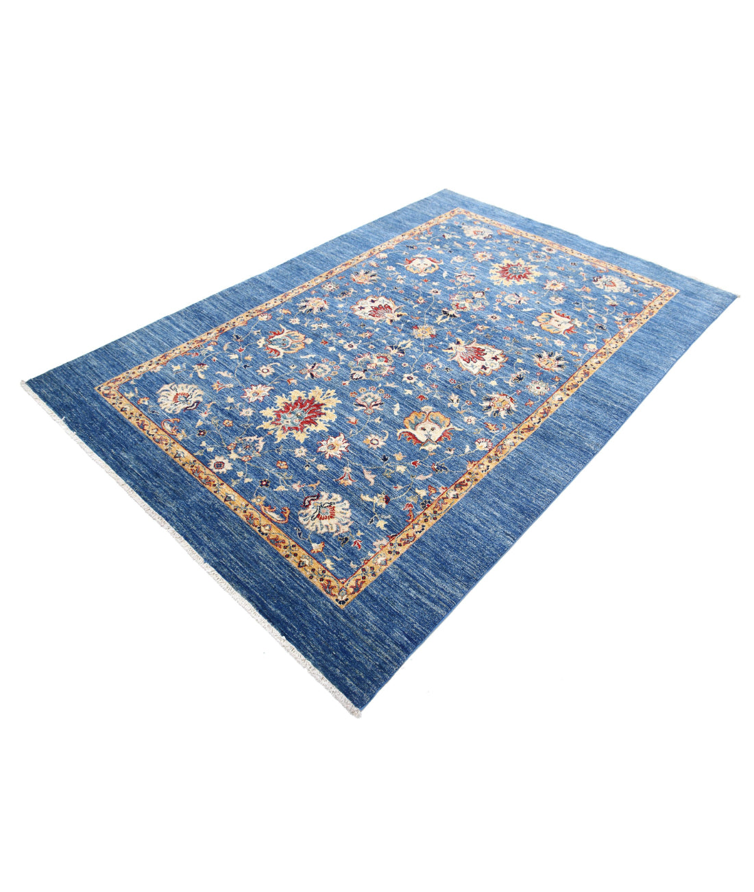 Ziegler 5'7'' X 8'2'' Hand-Knotted Wool Rug 5'7'' x 8'2'' (168 X 245) / Blue / Blue