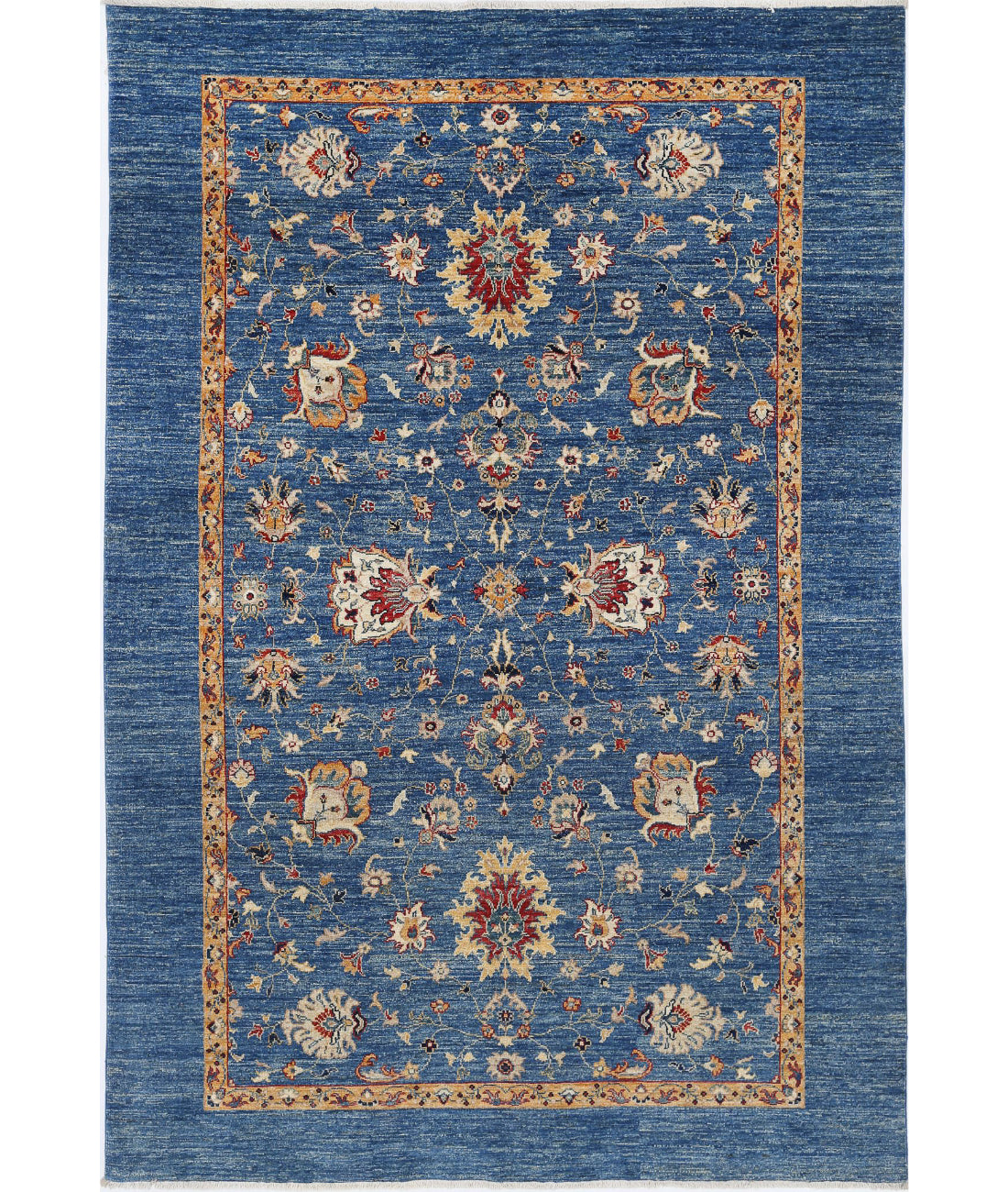 Ziegler 5'7'' X 8'2'' Hand-Knotted Wool Rug 5'7'' x 8'2'' (168 X 245) / Blue / Blue