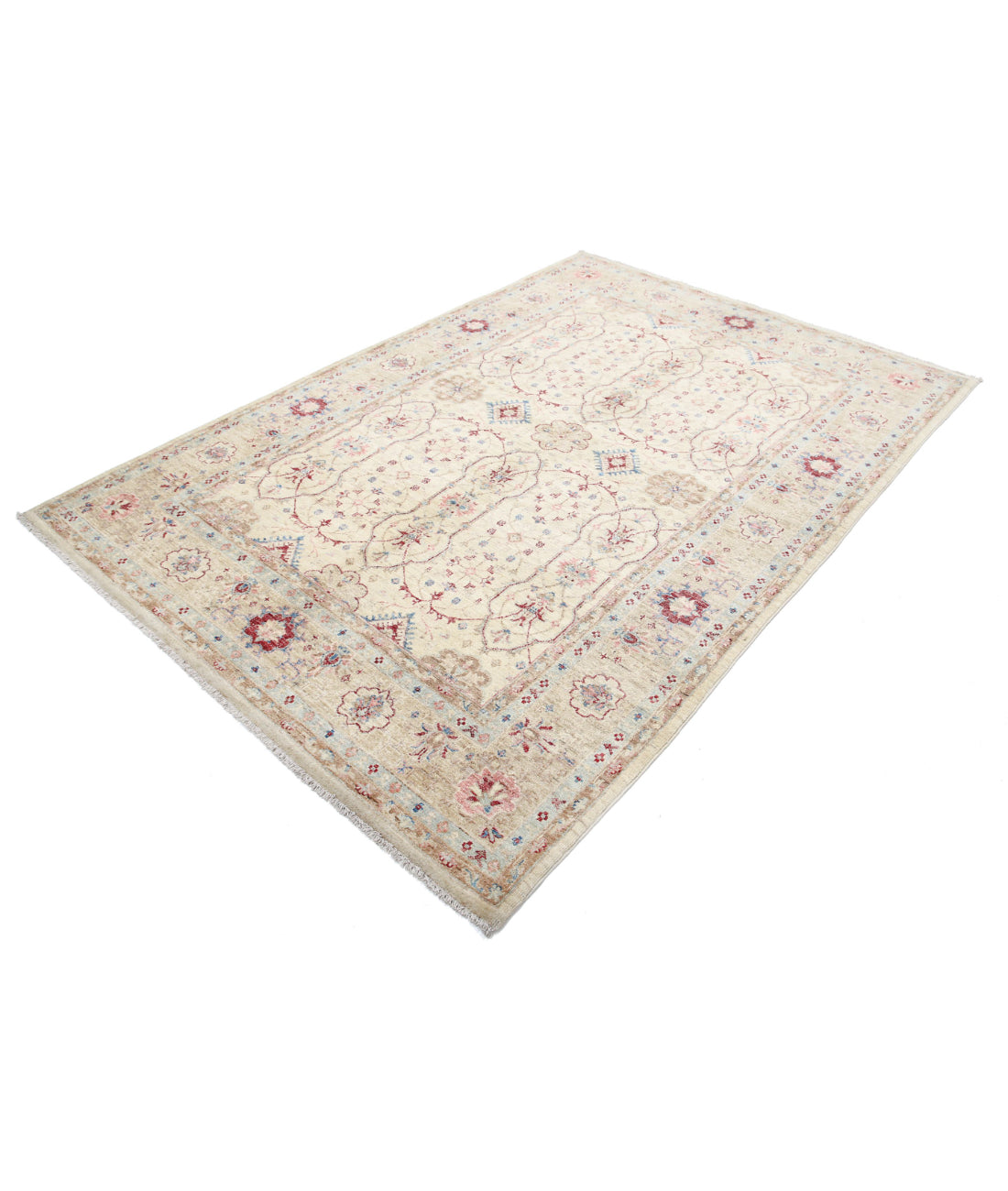 Ziegler 5'6'' X 8'3'' Hand-Knotted Wool Rug 5'6'' x 8'3'' (165 X 248) / Ivory / Gold