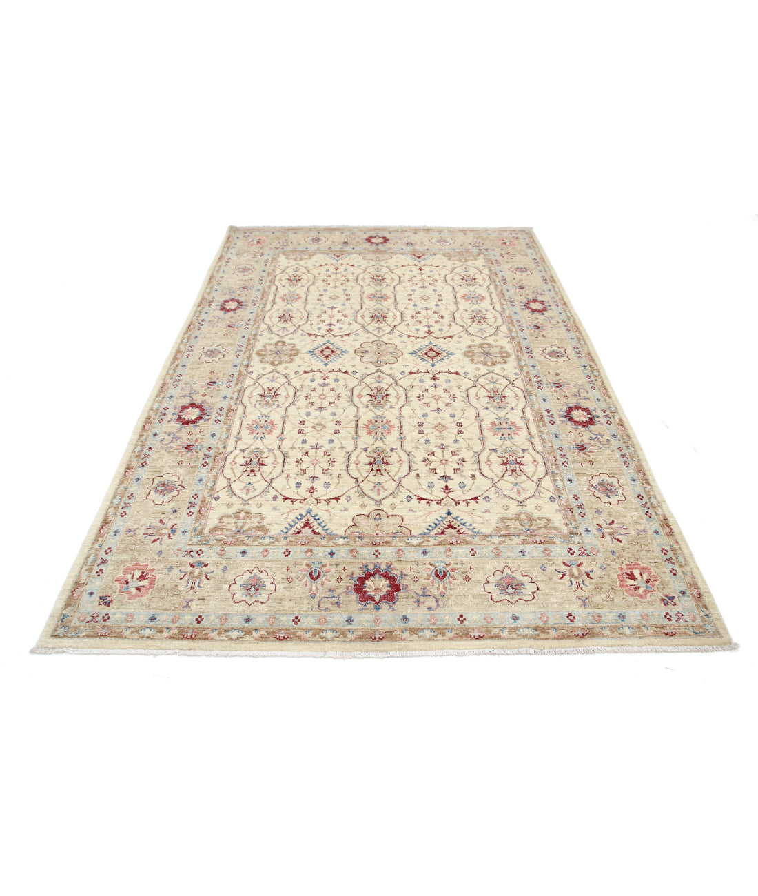 Ziegler 5'6'' X 8'3'' Hand-Knotted Wool Rug 5'6'' x 8'3'' (165 X 248) / Ivory / Gold