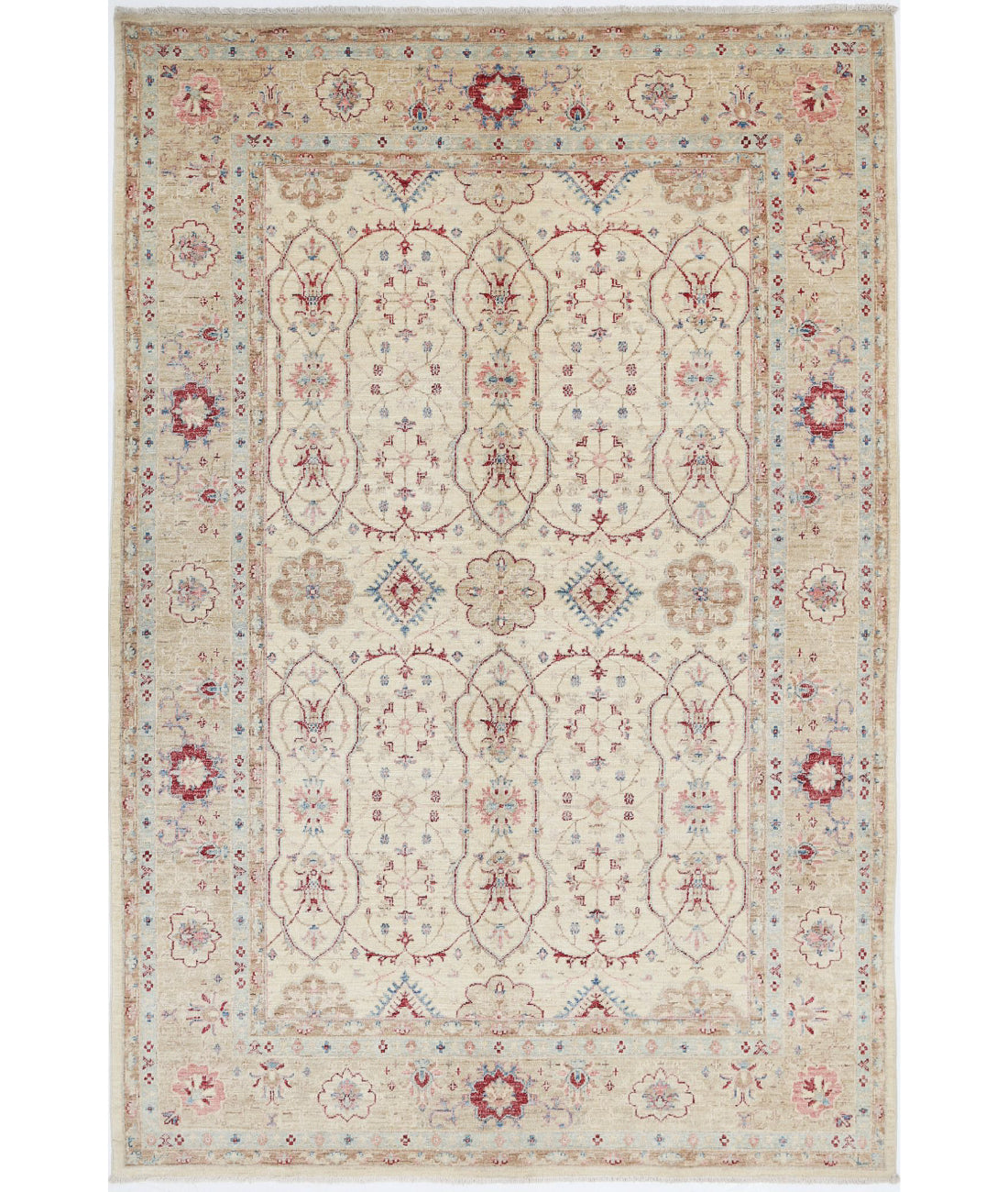 Ziegler 5'6'' X 8'3'' Hand-Knotted Wool Rug 5'6'' x 8'3'' (165 X 248) / Ivory / Gold