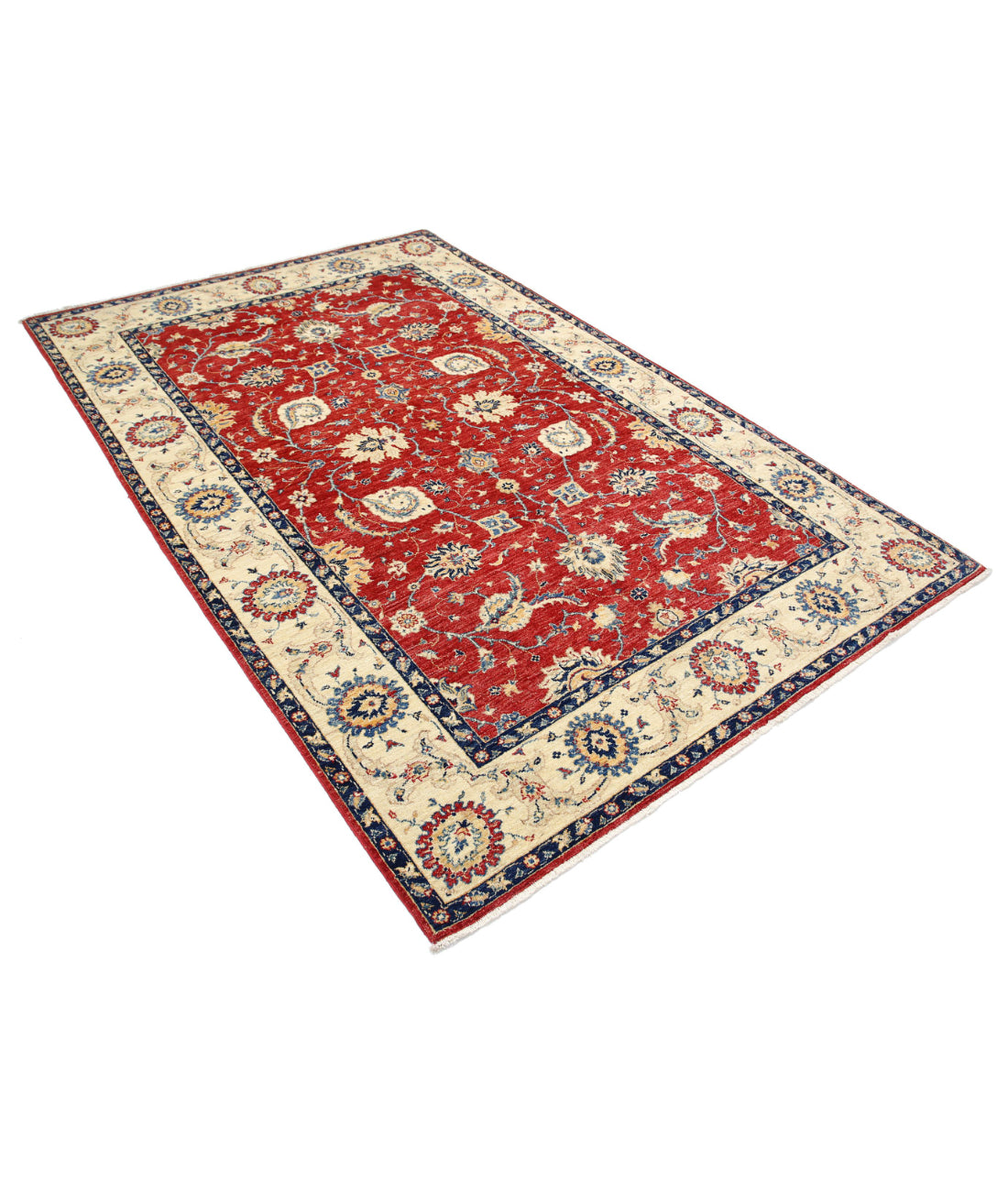 Ziegler 5'7'' X 8'6'' Hand-Knotted Wool Rug 5'7'' x 8'6'' (168 X 255) / Red / Ivory