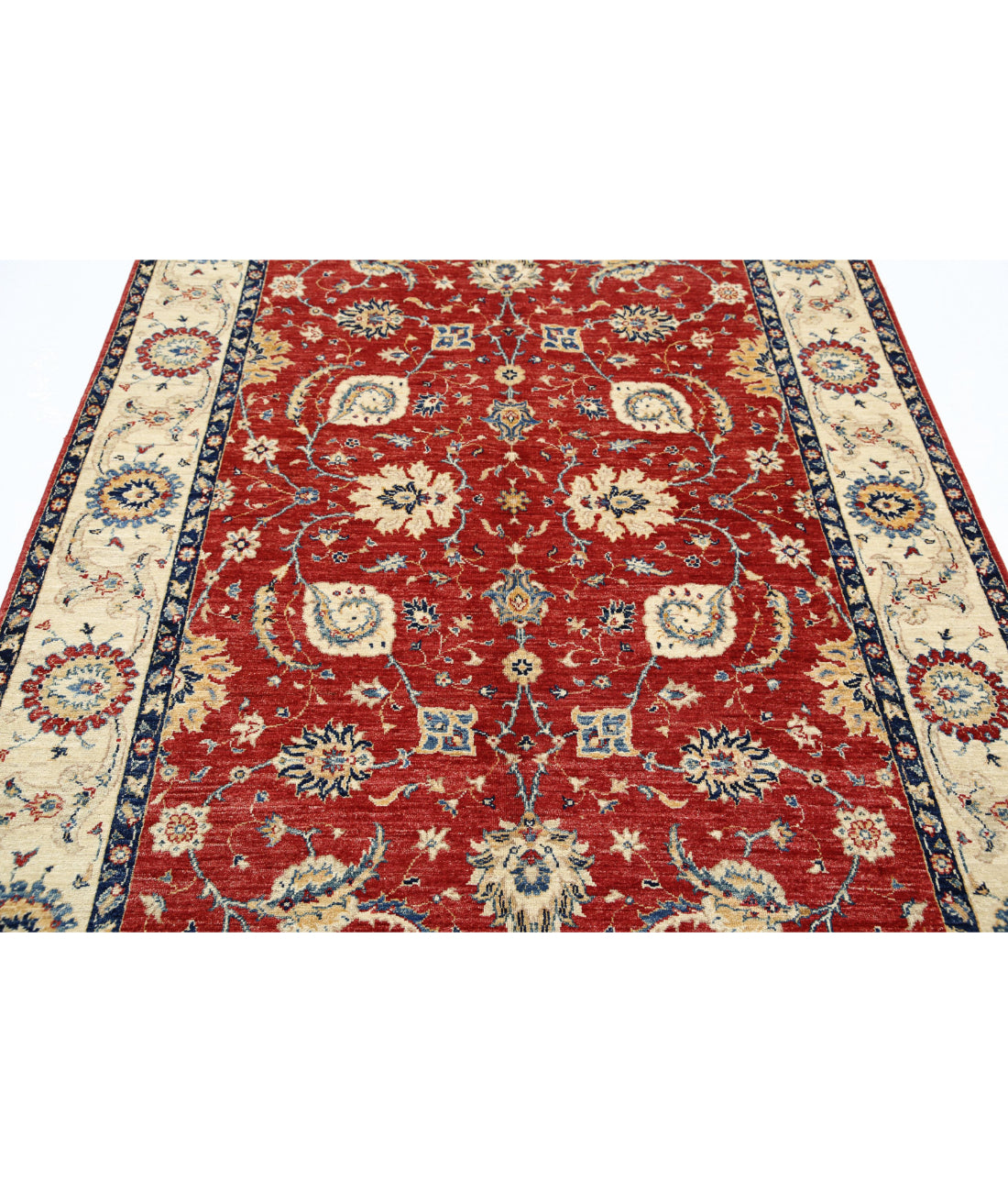 Ziegler 5'7'' X 8'6'' Hand-Knotted Wool Rug 5'7'' x 8'6'' (168 X 255) / Red / Ivory