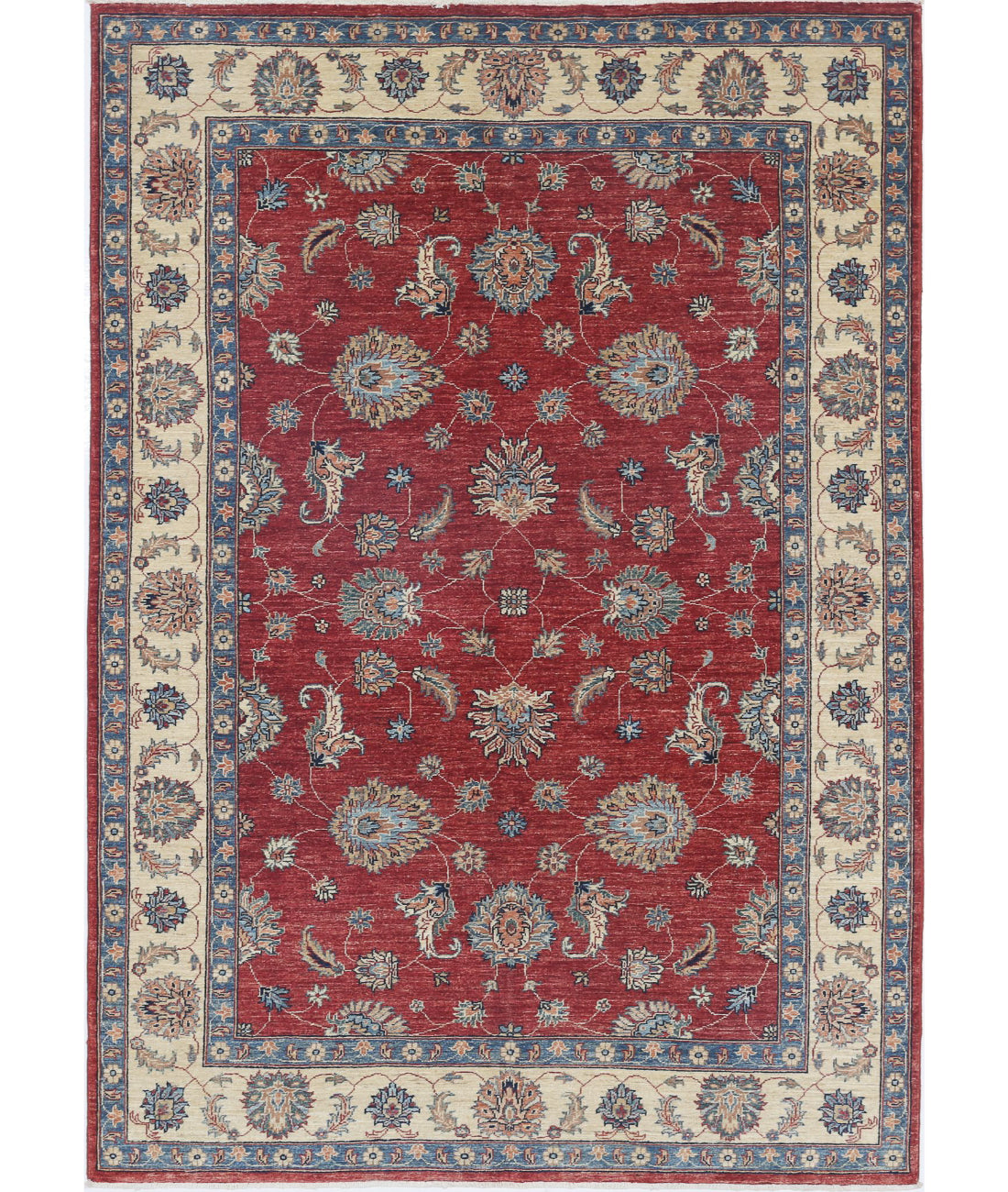 Ziegler 5'6'' X 7'8'' Hand-Knotted Wool Rug 5'6'' x 7'8'' (165 X 230) / Red / Ivory