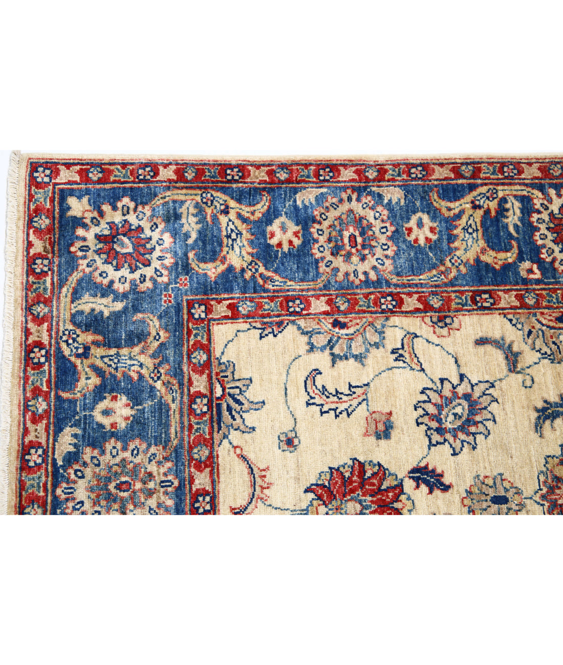 Ziegler 5'8'' X 7'10'' Hand-Knotted Wool Rug 5'8'' x 7'10'' (170 X 235) / Ivory / Blue