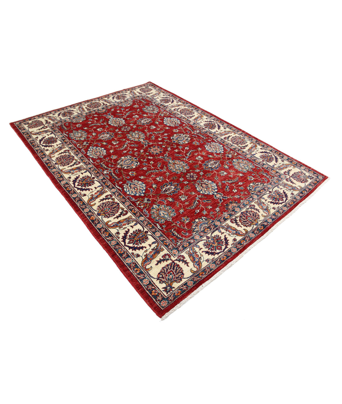 Ziegler 5'7'' X 7'10'' Hand-Knotted Wool Rug 5'7'' x 7'10'' (168 X 235) / Red / Ivory