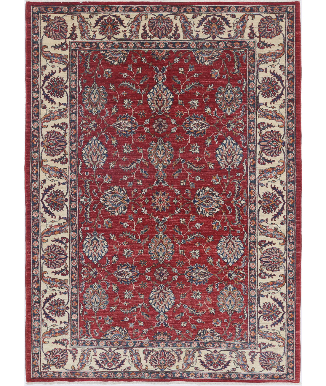 Ziegler 5'7'' X 7'10'' Hand-Knotted Wool Rug 5'7'' x 7'10'' (168 X 235) / Red / Ivory