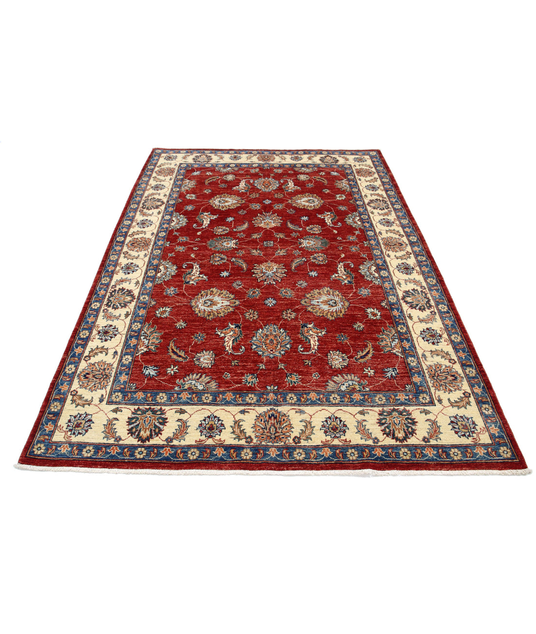 Ziegler 5'7'' X 7'10'' Hand-Knotted Wool Rug 5'7'' x 7'10'' (168 X 235) / Red / Ivory