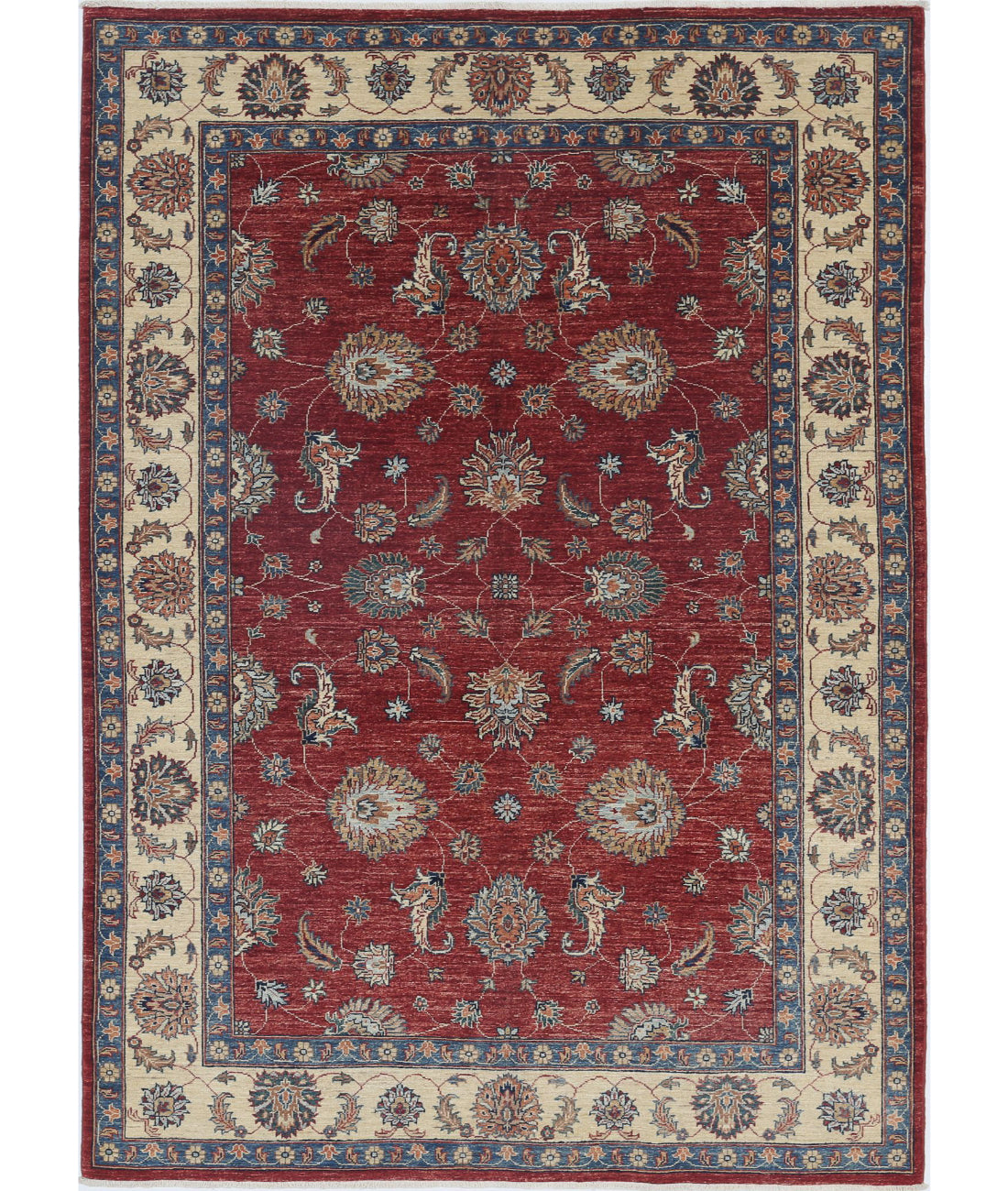 Ziegler 5'7'' X 7'10'' Hand-Knotted Wool Rug 5'7'' x 7'10'' (168 X 235) / Red / Ivory