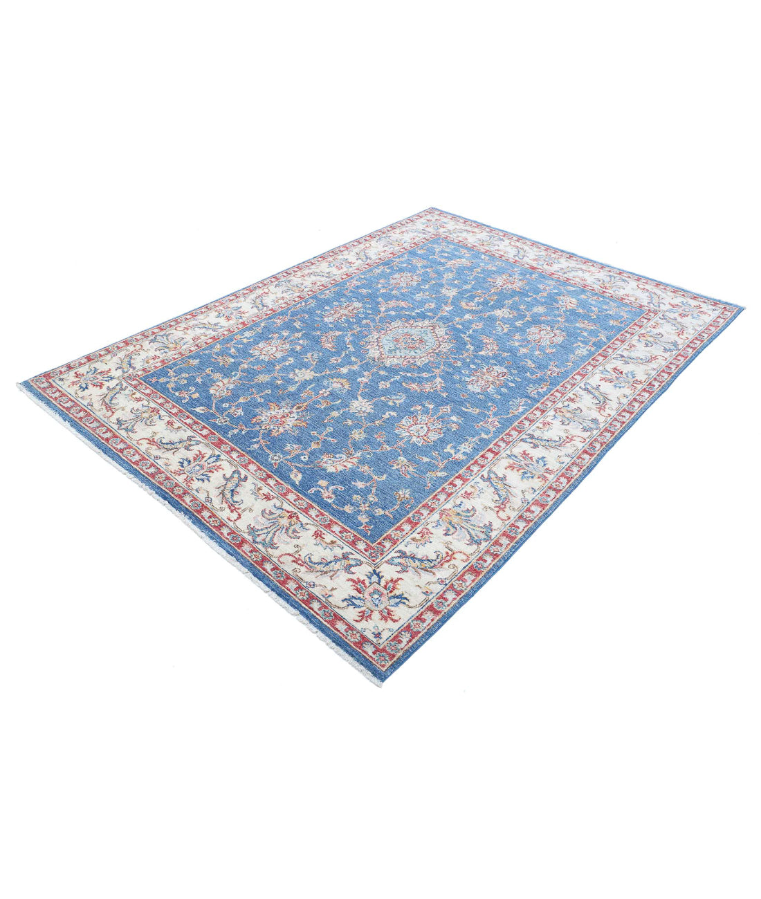 Ziegler 5'8'' X 7'11'' Hand-Knotted Wool Rug 5'8'' x 7'11'' (170 X 238) / Blue / Ivory