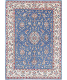 Ziegler 5'8'' X 7'11'' Hand-Knotted Wool Rug 5'8'' x 7'11'' (170 X 238) / Blue / Ivory