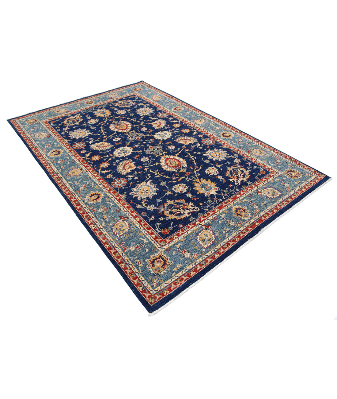 Ziegler 5'7'' X 8'1'' Hand-Knotted Wool Rug 5'7'' x 8'1'' (168 X 243) / Blue / Blue