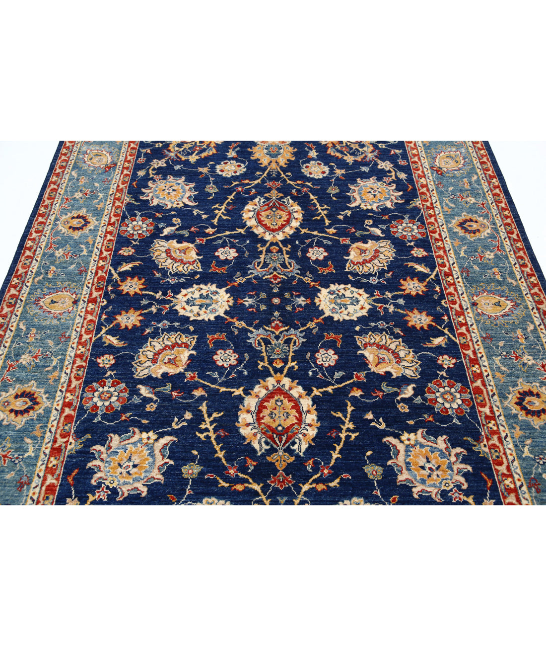 Ziegler 5'7'' X 8'1'' Hand-Knotted Wool Rug 5'7'' x 8'1'' (168 X 243) / Blue / Blue