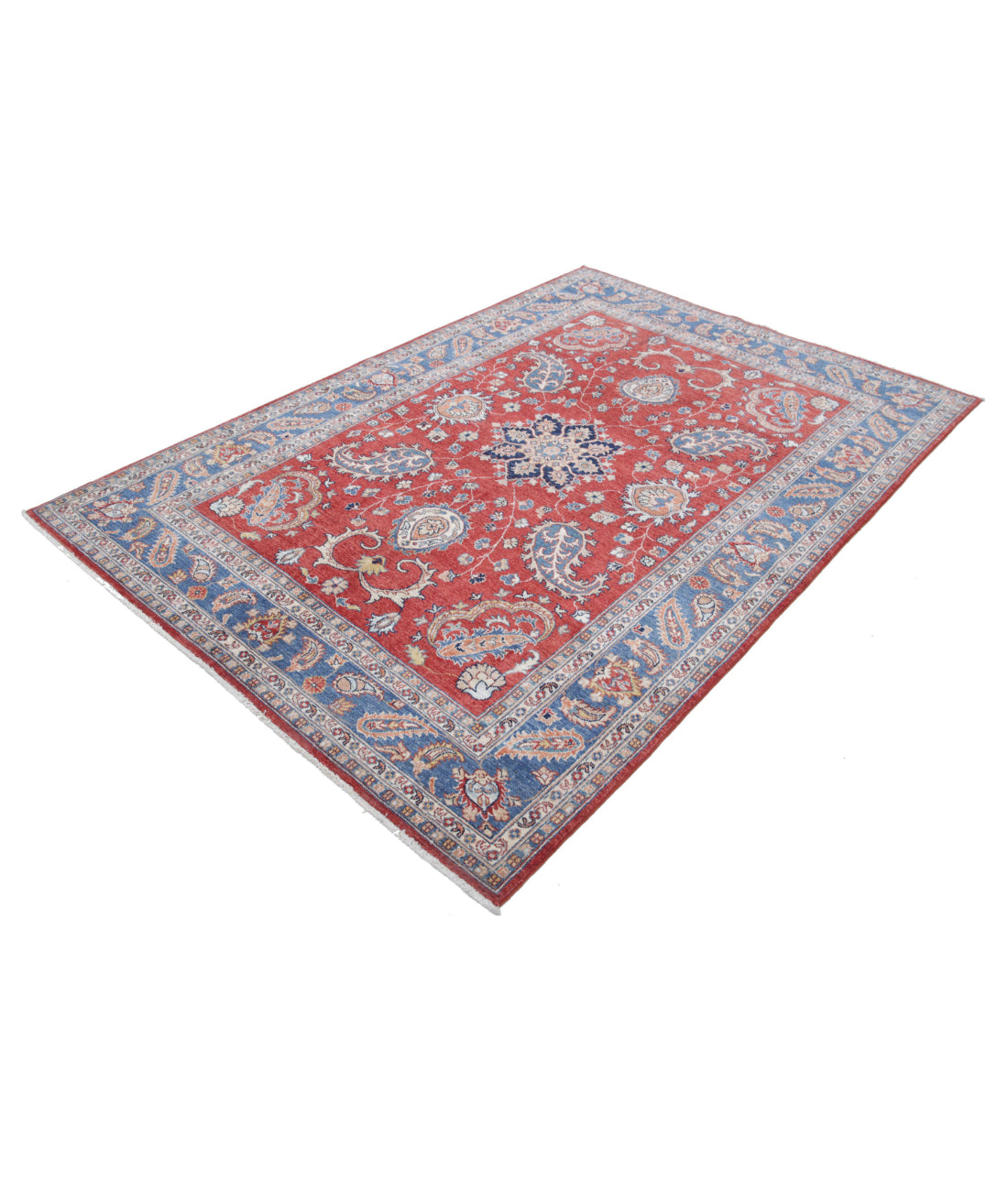 Ziegler 5'6'' X 7'11'' Hand-Knotted Wool Rug 5'6'' x 7'11'' (165 X 238) / Red / Blue