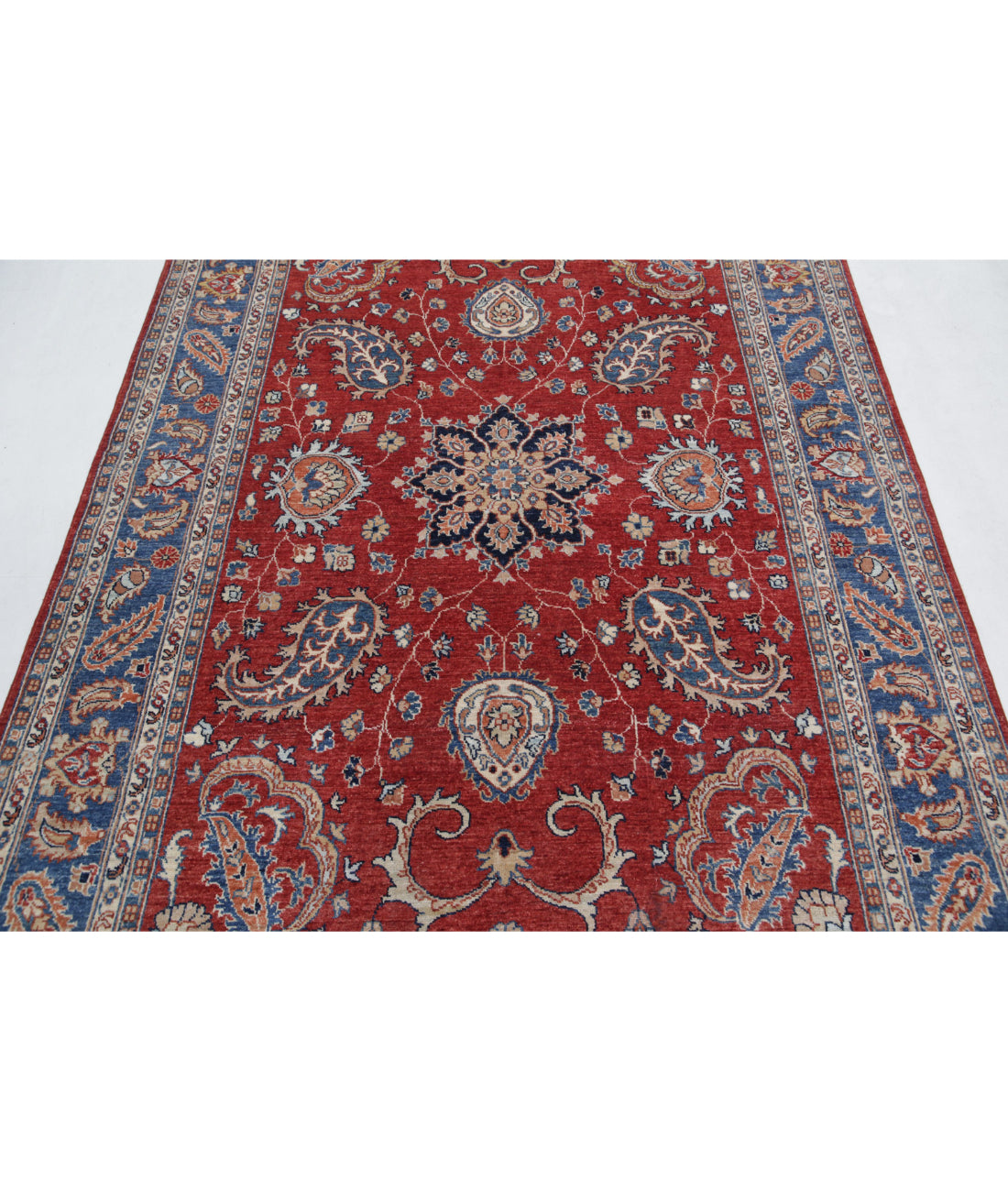 Ziegler 5'6'' X 7'11'' Hand-Knotted Wool Rug 5'6'' x 7'11'' (165 X 238) / Red / Blue