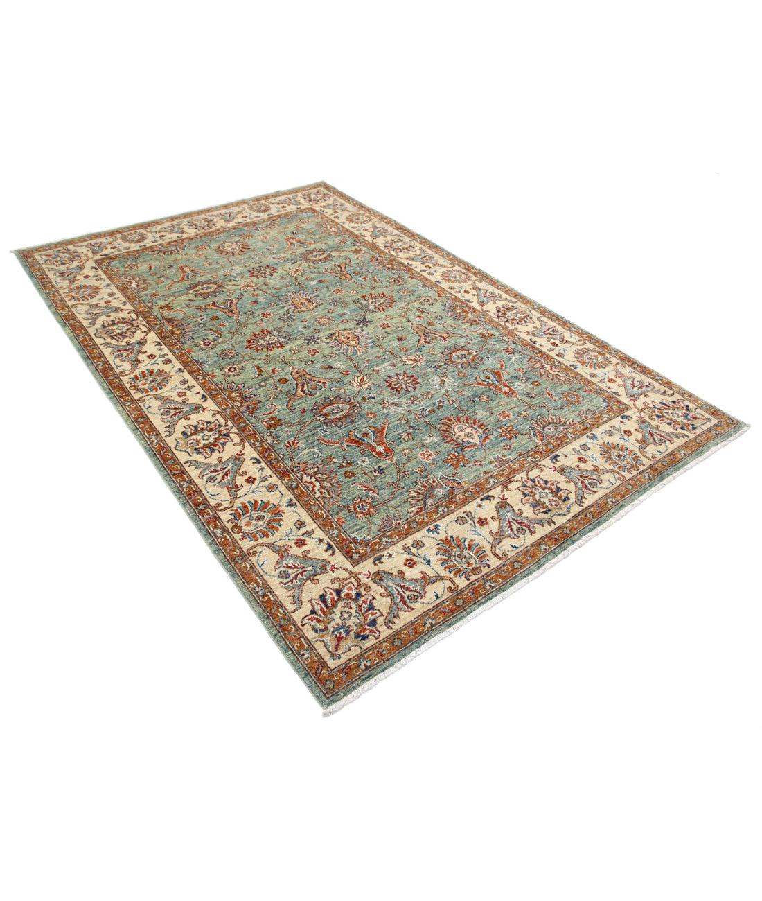 Ziegler 5'6'' X 8'2'' Hand-Knotted Wool Rug 5'6'' x 8'2'' (165 X 245) / Green / Brown