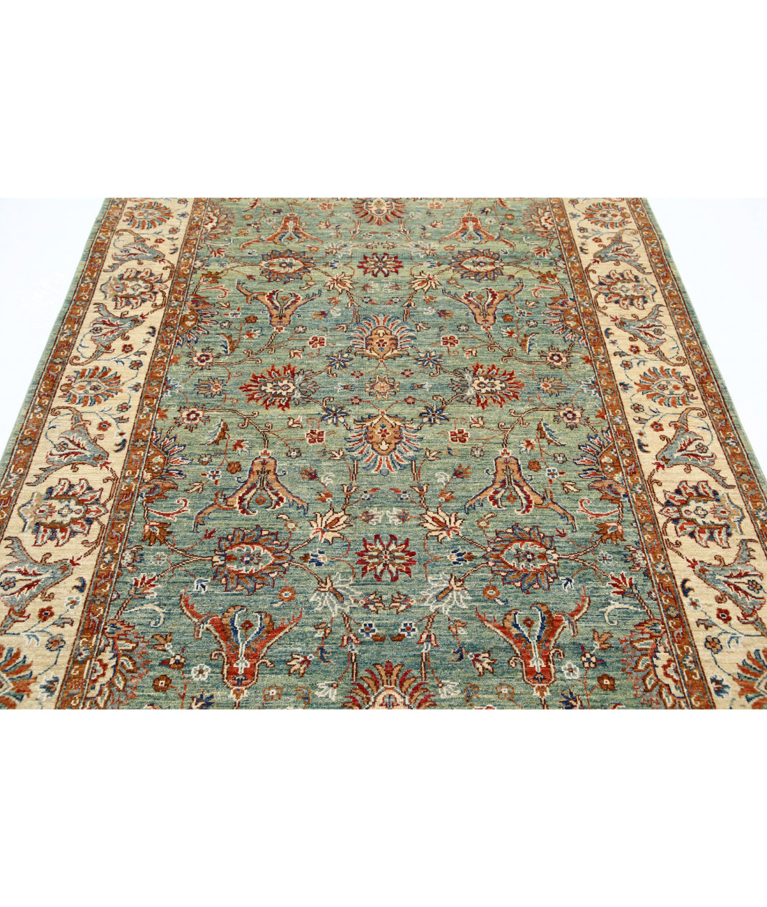 Ziegler 5'6'' X 8'2'' Hand-Knotted Wool Rug 5'6'' x 8'2'' (165 X 245) / Green / Brown