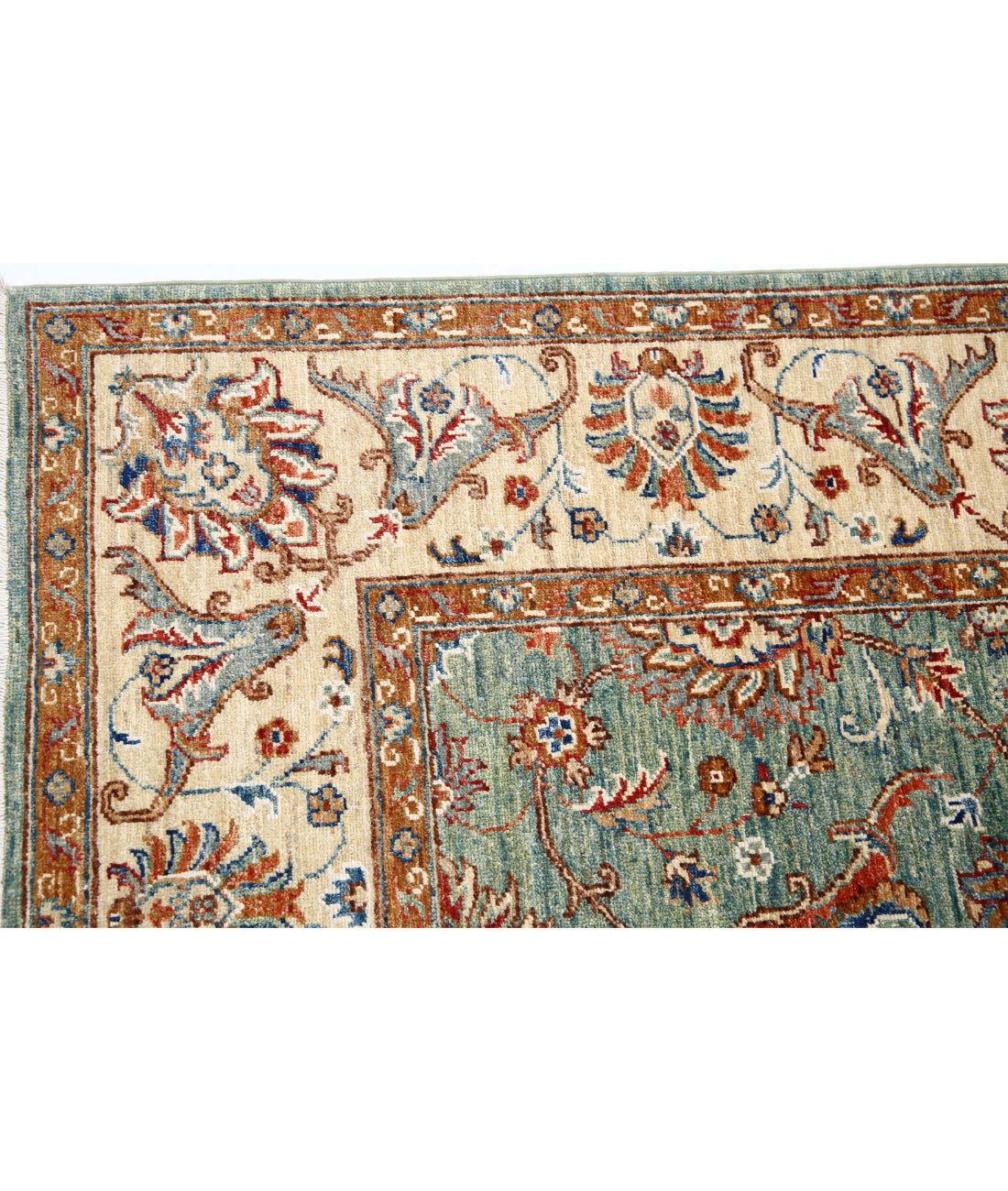 Ziegler 5'6'' X 8'2'' Hand-Knotted Wool Rug 5'6'' x 8'2'' (165 X 245) / Green / Brown