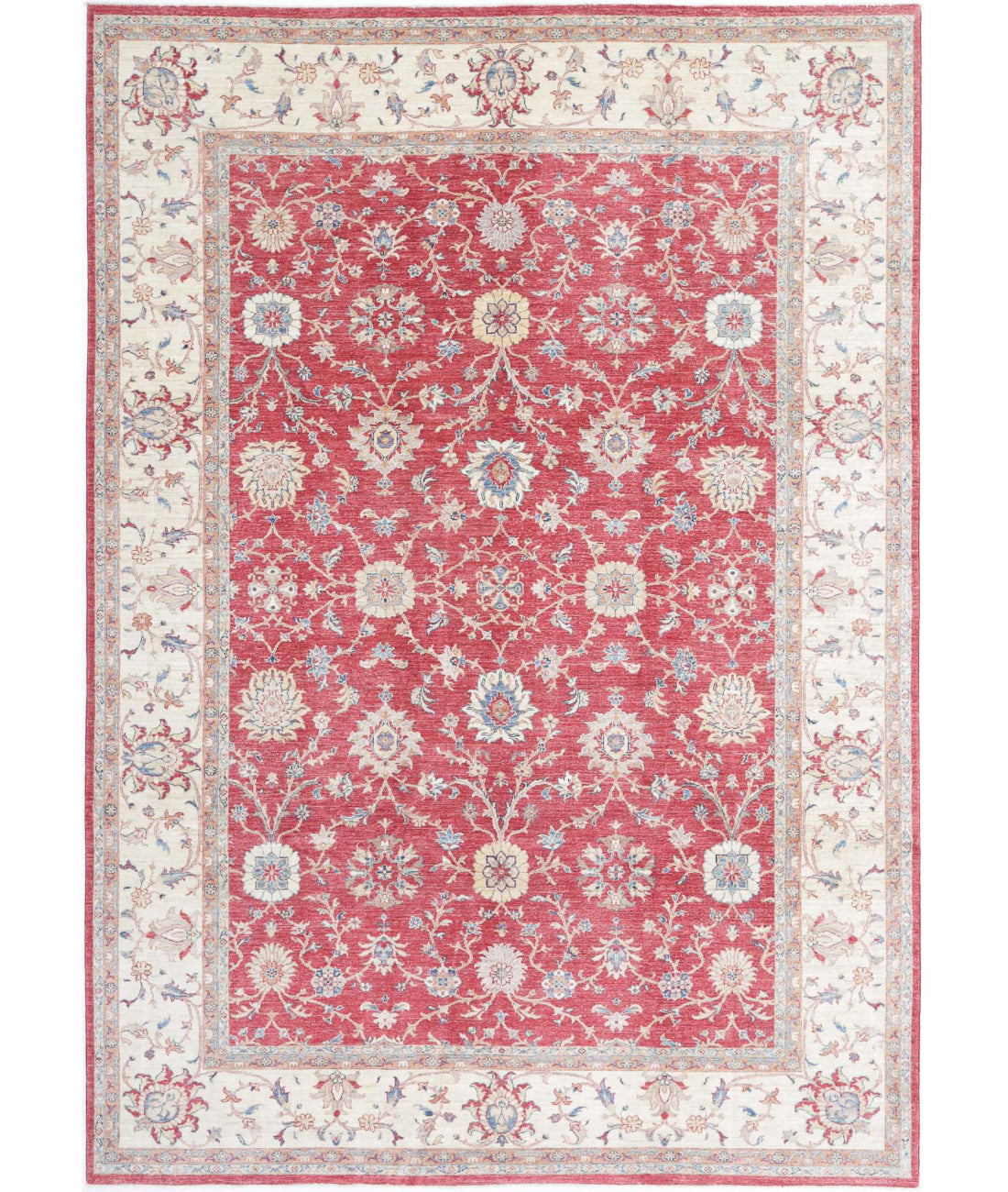 Ziegler 8'3'' X 11'7'' Hand-Knotted Wool Rug 8'3'' x 11'7'' (248 X 348) / Red / Ivory