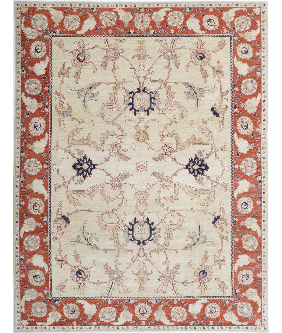 Ziegler 9'0'' X 11'8'' Hand-Knotted Wool Rug 9'0'' x 11'8'' (270 X 350) / Gold / Rust