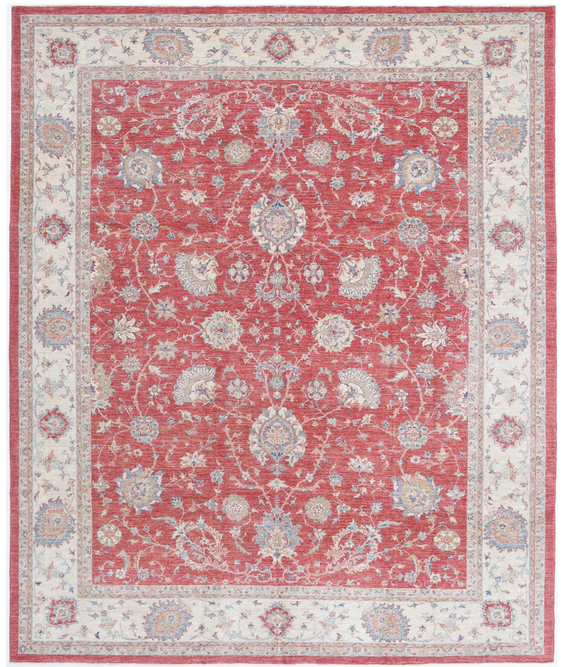 Ziegler 8'2'' X 10'0'' Hand-Knotted Wool Rug 8'2'' x 10'0'' (245 X 300) / Red / Ivory