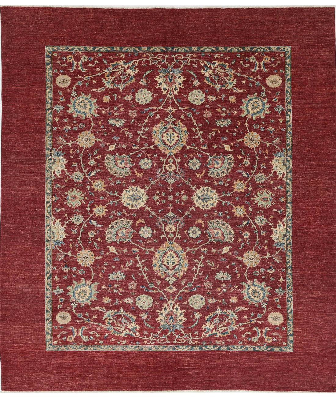 Ziegler 8'1'' X 9'6'' Hand-Knotted Wool Rug 8'1'' x 9'6'' (243 X 285) / Red / Red