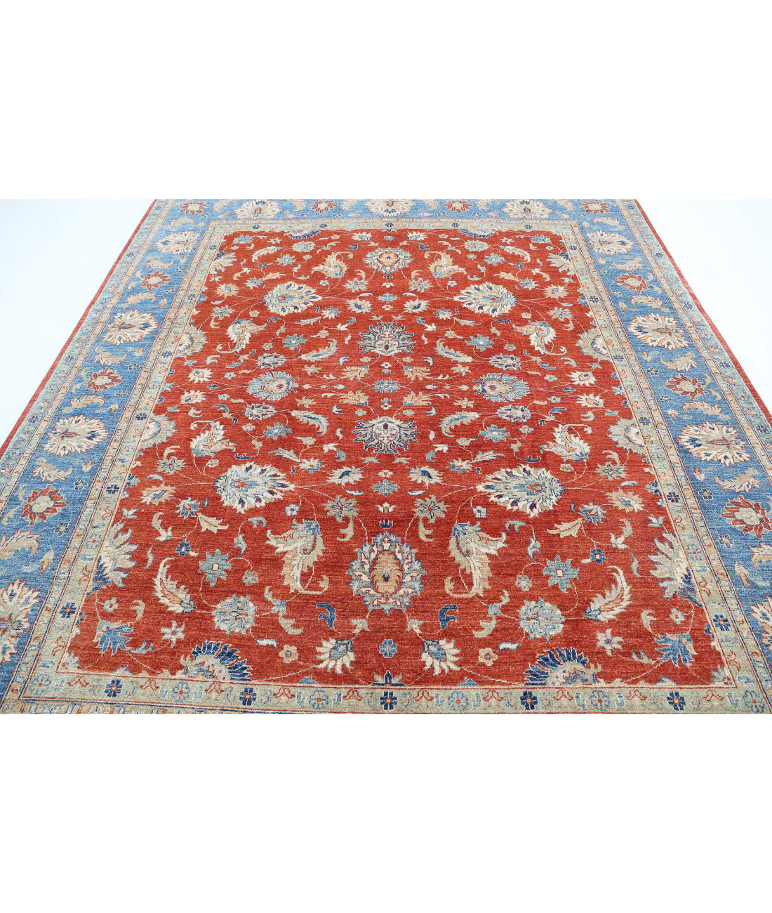Ziegler 8'4'' X 9'9'' Hand-Knotted Wool Rug 8'4'' x 9'9'' (250 X 293) / Red / Blue