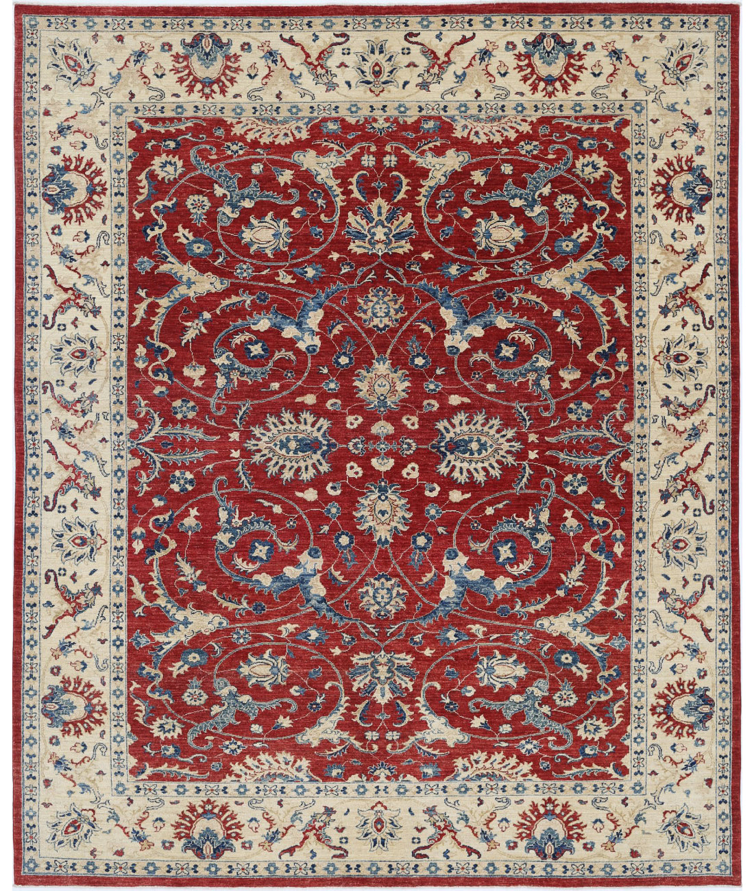 Ziegler 7'10'' X 9'9'' Hand-Knotted Wool Rug 7'10'' x 9'9'' (235 X 293) / Red / Ivory