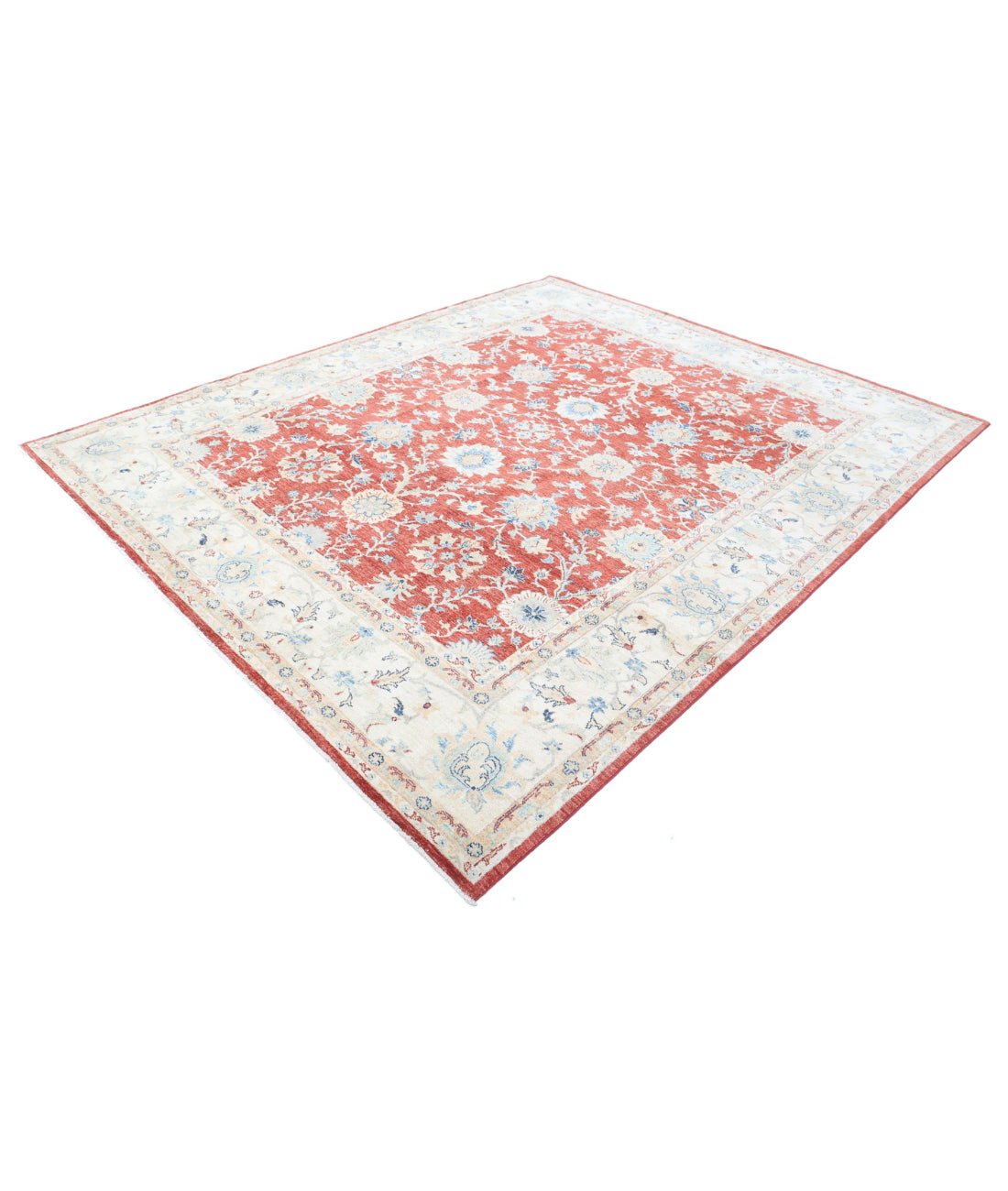 Ziegler 8'1'' X 9'9'' Hand-Knotted Wool Rug 8'1'' x 9'9'' (243 X 293) / Red / Ivory