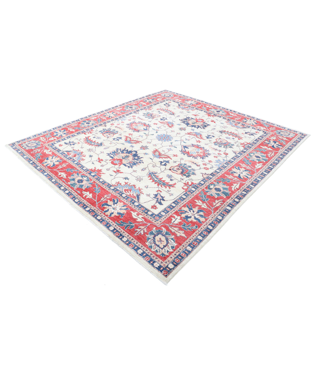 Ziegler 8'1'' X 9'1'' Hand-Knotted Wool Rug 8'1'' x 9'1'' (243 X 273) / Ivory / Red