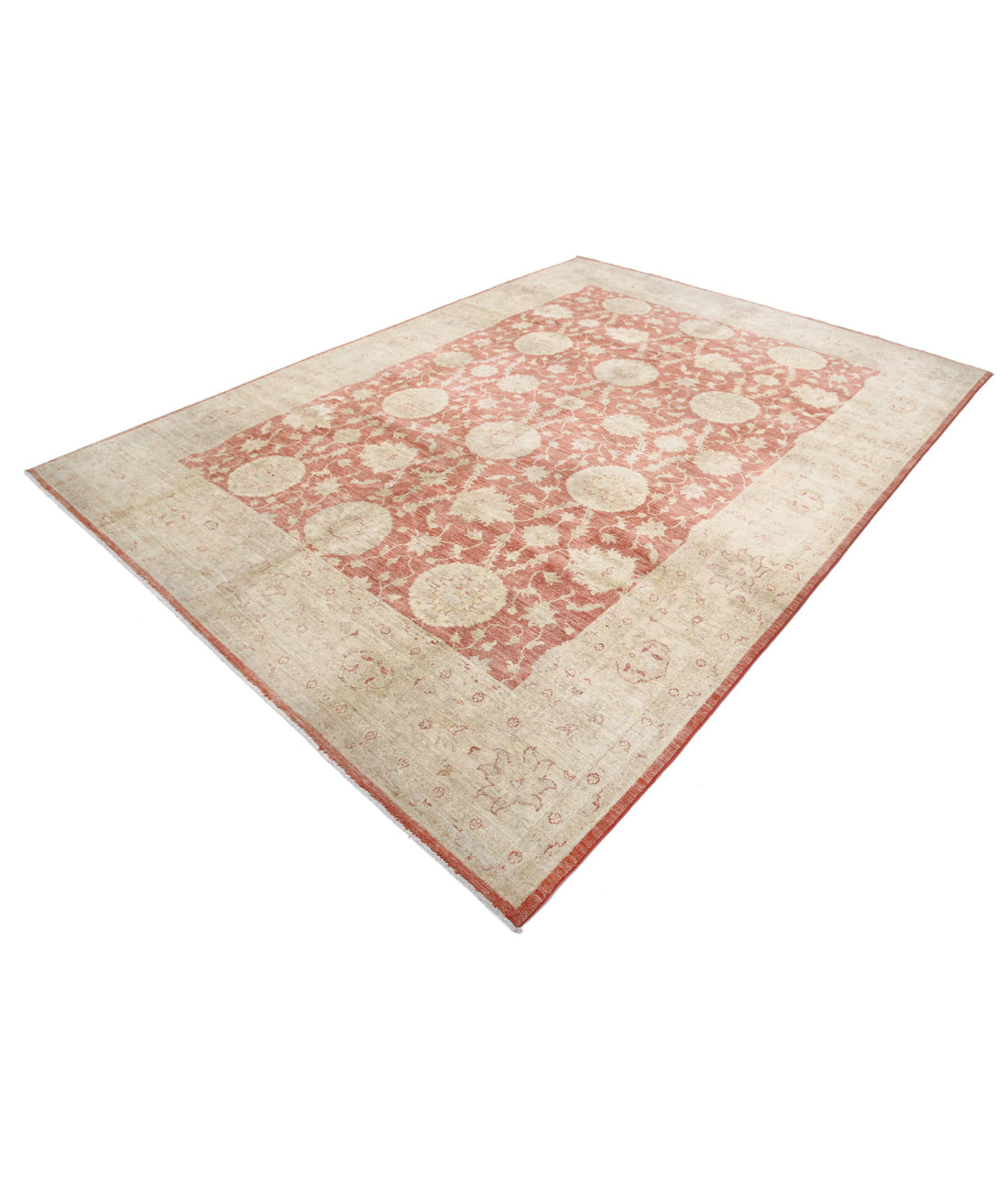 Ziegler 8'0'' X 11'1'' Hand-Knotted Wool Rug 8'0'' x 11'1'' (240 X 333) / Red / Ivory