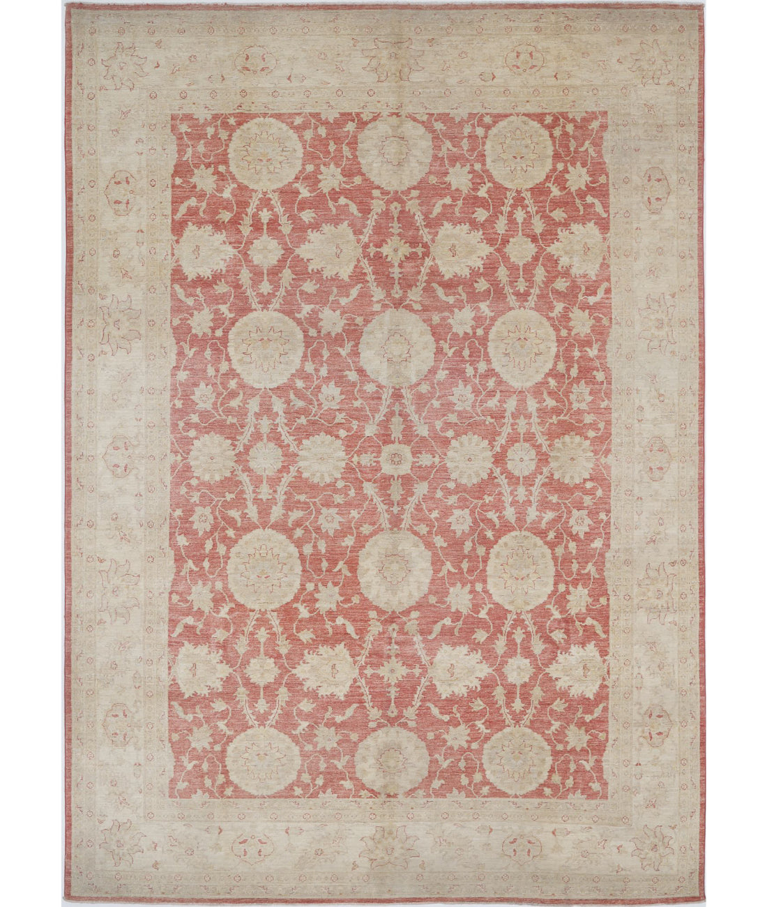 Ziegler 8'0'' X 11'1'' Hand-Knotted Wool Rug 8'0'' x 11'1'' (240 X 333) / Red / Ivory