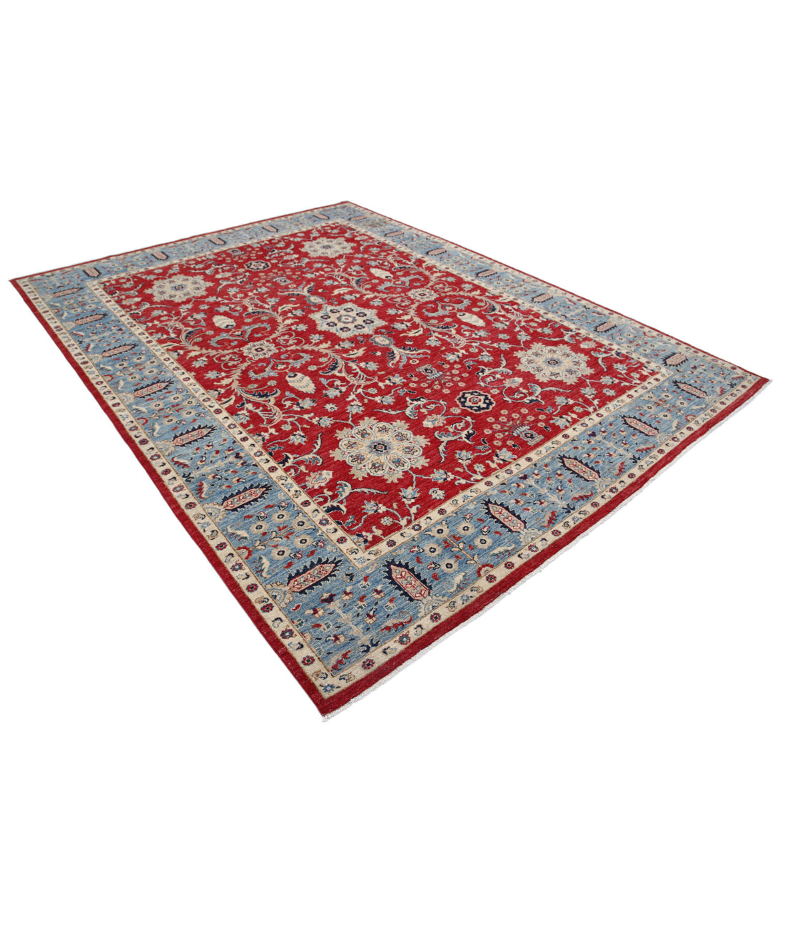 Ziegler 7'11'' X 10'0'' Hand-Knotted Wool Rug 7'11'' x 10'0'' (238 X 300) / Red / Blue