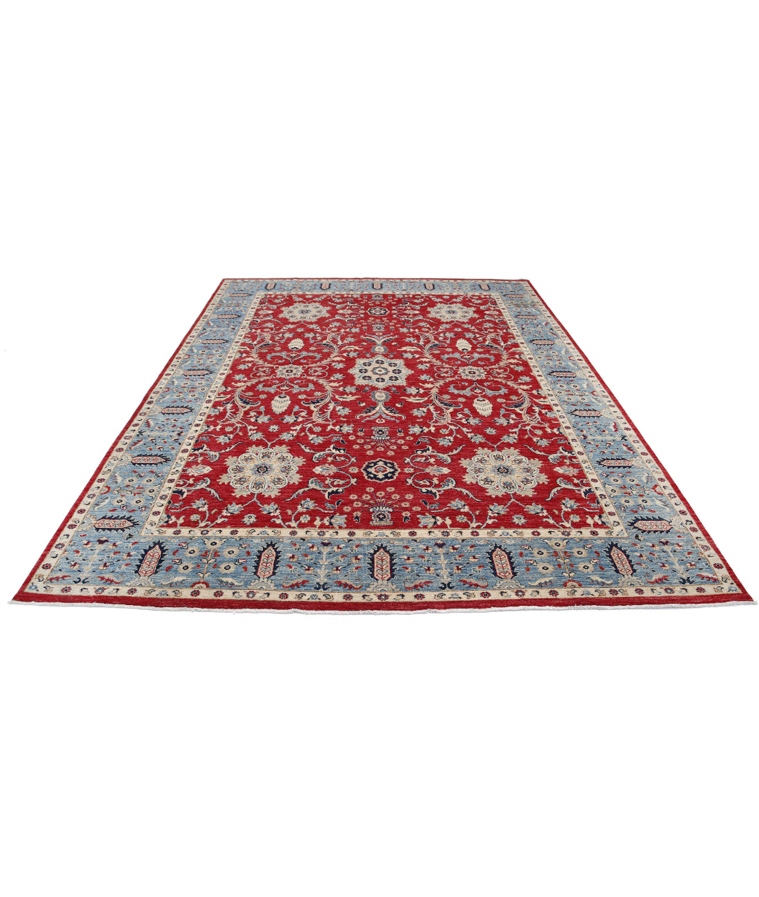 Ziegler 7'11'' X 10'0'' Hand-Knotted Wool Rug 7'11'' x 10'0'' (238 X 300) / Red / Blue