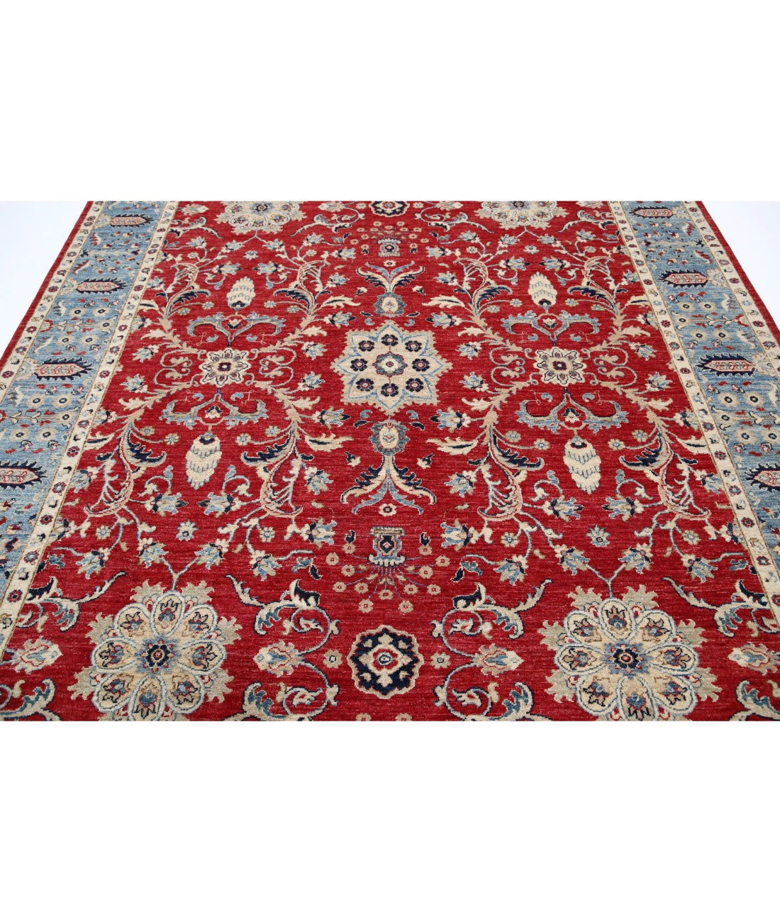 Ziegler 7'11'' X 10'0'' Hand-Knotted Wool Rug 7'11'' x 10'0'' (238 X 300) / Red / Blue