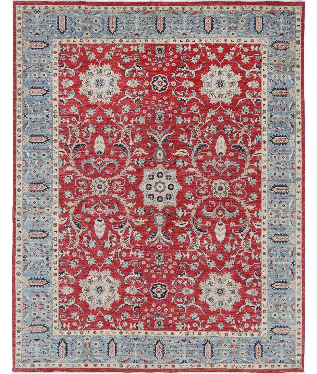 Ziegler 7'11'' X 10'0'' Hand-Knotted Wool Rug 7'11'' x 10'0'' (238 X 300) / Red / Blue