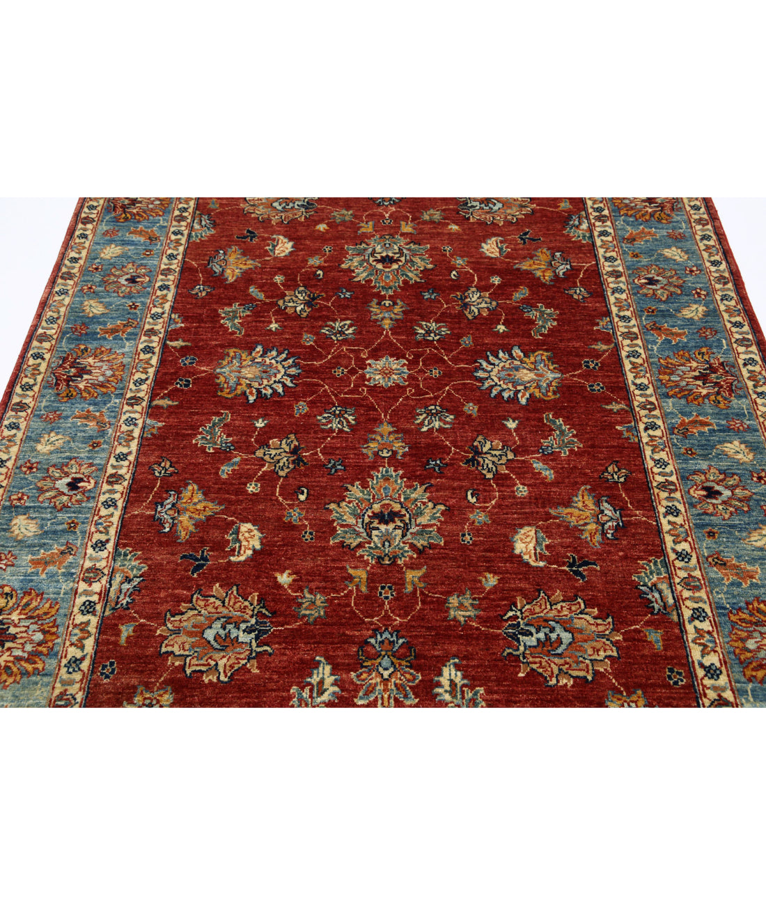 Ziegler 4'11'' X 6'5'' Hand-Knotted Wool Rug 4'11'' x 6'5'' (148 X 193) / Red / Blue