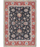 Ziegler 4'9'' X 6'11'' Hand-Knotted Wool Rug 4'9'' x 6'11'' (143 X 208) / Black / Red