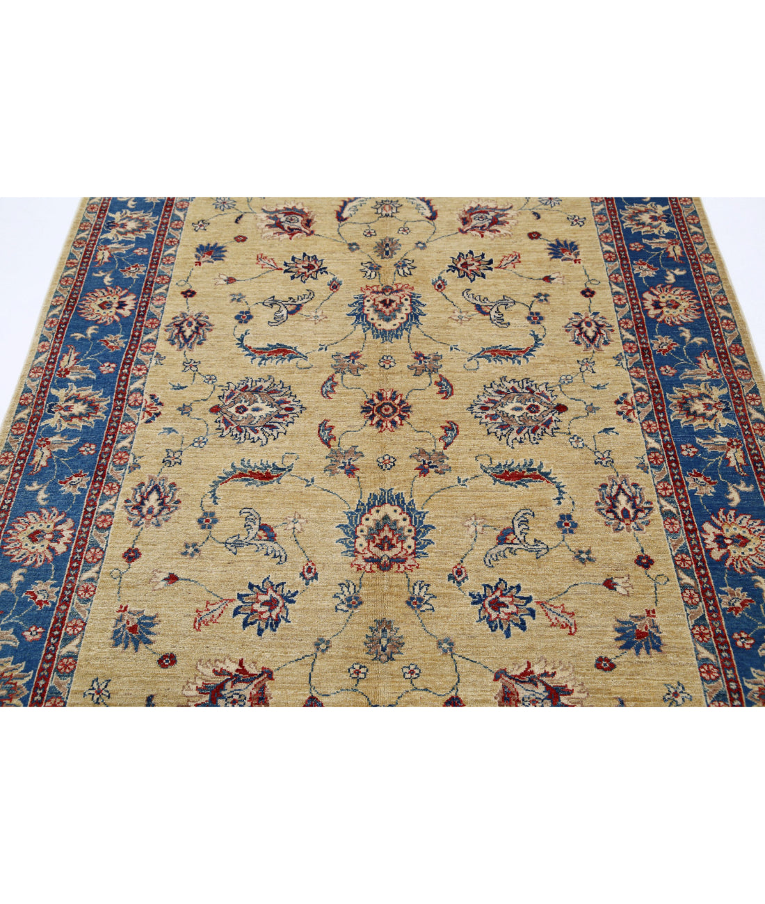 Ziegler 4'9'' X 6'7'' Hand-Knotted Wool Rug 4'9'' x 6'7'' (143 X 198) / Gold / Blue