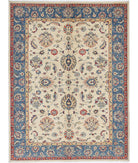 Ziegler 4'10'' X 6'7'' Hand-Knotted Wool Rug 4'10'' x 6'7'' (145 X 198) / Ivory / Blue