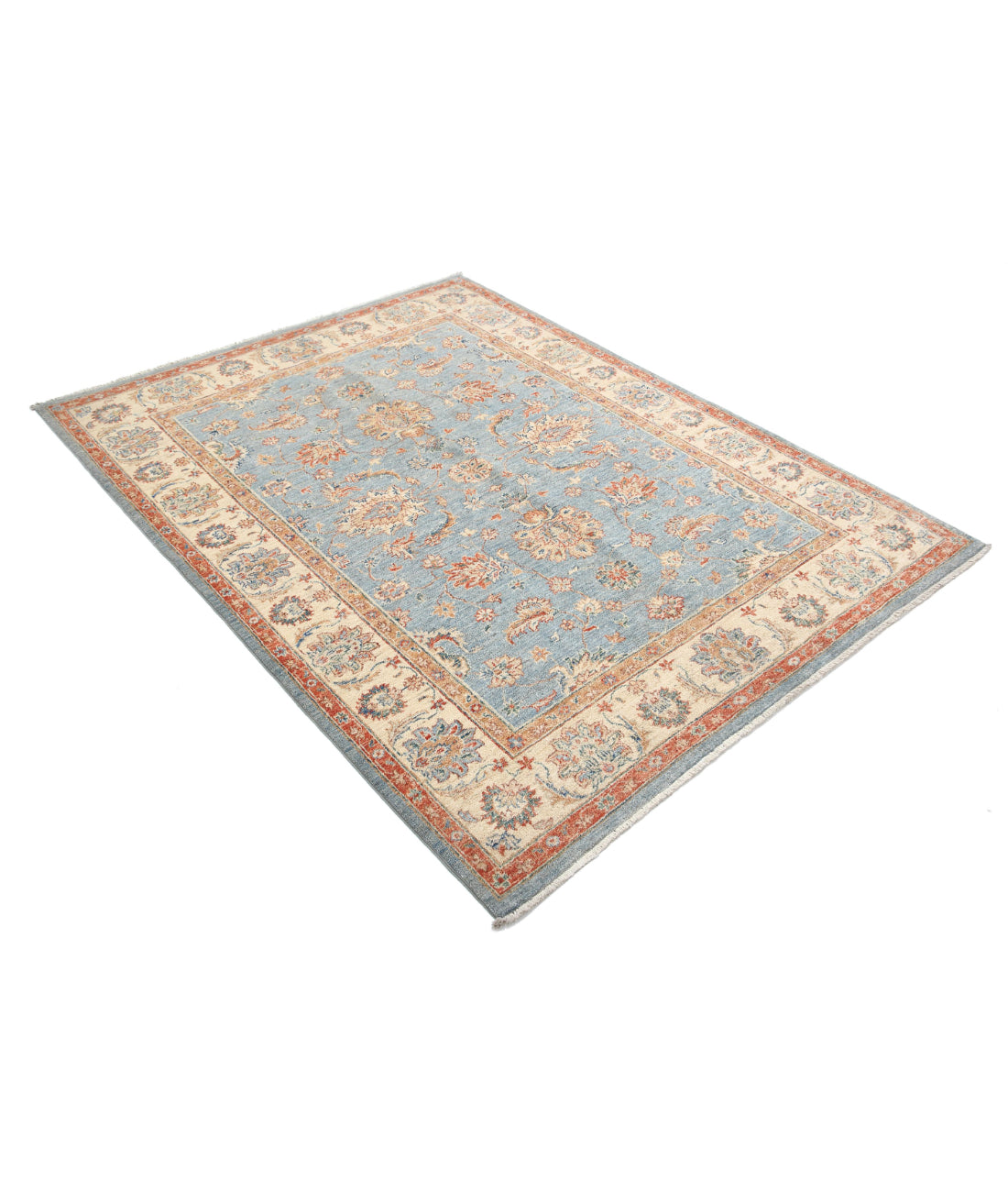 Ziegler 4'11'' X 6'7'' Hand-Knotted Wool Rug 4'11'' x 6'7'' (148 X 198) / Grey / Ivory