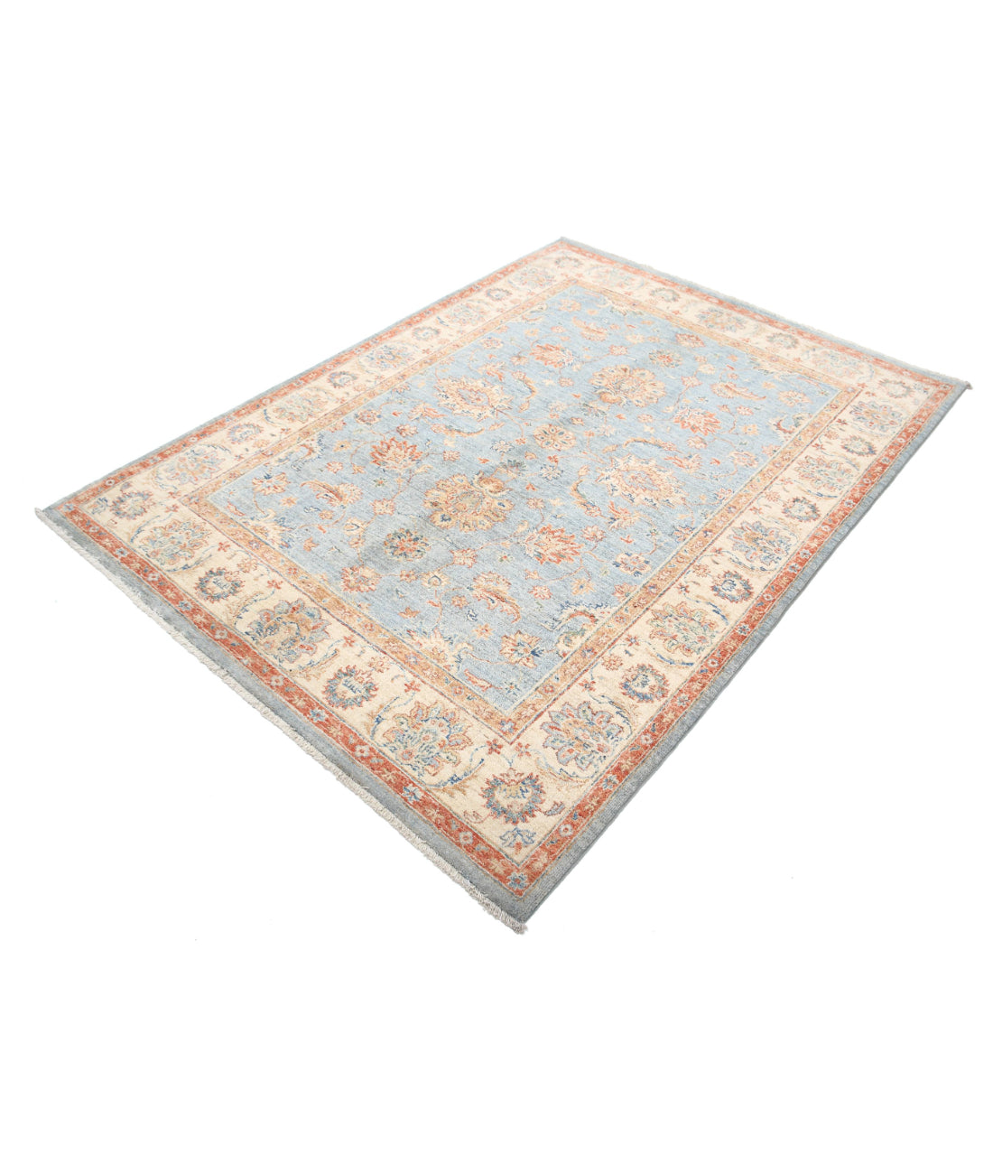 Ziegler 4'11'' X 6'7'' Hand-Knotted Wool Rug 4'11'' x 6'7'' (148 X 198) / Grey / Ivory