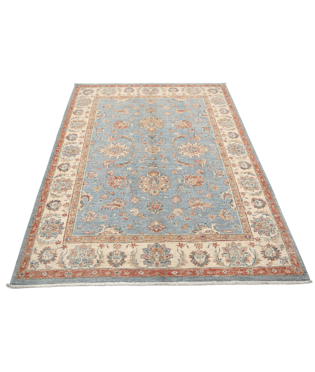 Ziegler 4'11'' X 6'7'' Hand-Knotted Wool Rug 4'11'' x 6'7'' (148 X 198) / Grey / Ivory