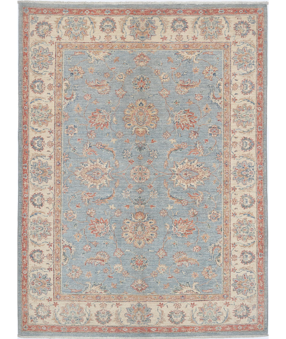 Ziegler 4'11'' X 6'7'' Hand-Knotted Wool Rug 4'11'' x 6'7'' (148 X 198) / Grey / Ivory