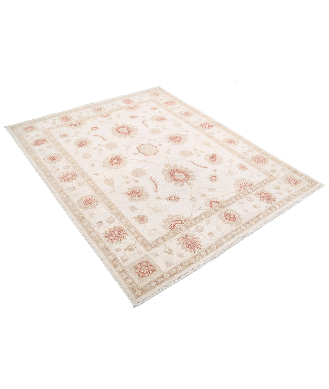 Ziegler 4'11'' X 6'2'' Hand-Knotted Wool Rug 4'11'' x 6'2'' (148 X 185) / Ivory / Ivory